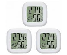 3pcs Hygrometer Mini lcd Digital Thermometer Babyzimmer Wohnzimmer Büro Kühlschrank