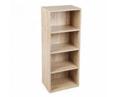 4 Fächern Bücherregal Aktenregal ordnerregal Holzregal Belastung/Regalboden: 30kg 42.5 x 106.5 x