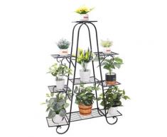 Blumenständer Metall 9 Ablagen Blumenregal Pflanzregal Pflanzentreppe für Innen Außen Deko, 130 x