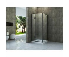 Duschkabine ARTO (schwarz) 90 x 90 x 195 cm ohne Duschtasse