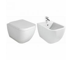 BERNSTEIN Komplettset Wand-Hänge-WC CH101 + Bidet BH101 inkl. Bidetarmatur