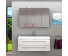 Badmöbel Set City 101 V1 Hochglanz weiß, Badezimmermöbel, Waschtisch 120 cm -16474- ohne