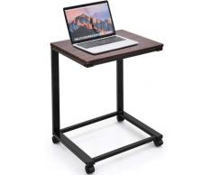 Costway - Laptoptisch mit Rollen, Beistelltisch Sofatisch Notebooktisch Pflegetisch Ablagetisch