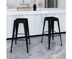 Barhocker 2 Stk. Schwarz Stahl