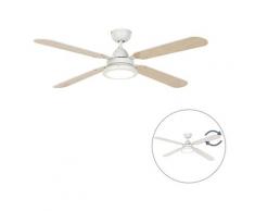 Qazqa - Deckenventilator weiß mit Fernbedienung - Fanattic