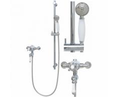 Retro Duschset Dusche Thermostat Handbrause Schlauch in Chrom S80-016cp-070-150