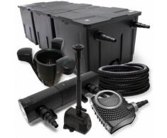 FilterSet: Bio Teichfilter bis 90000l, UV Klärer mit 24W, 80W Pumpe, Skimmer und Springbrunnenpumpe