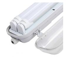 wolketon LED Feuchtraumleuchte Wannenleuchte 150 CM Werkstattleuchte 2x 24W Weiß G13 T8 Lampe LED