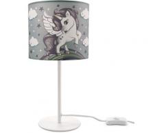 Kinderlampe led Tischlampe Kinderzimmer, Einhorn Lampe, Mädchen Tischleuchte E14 Weiß, Grau (Ø18