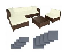 Rattan Lounge mit Aluminiumgestell inkl. Bezüge in 2 Farben - Loungemöbel, Gartenmöbel,