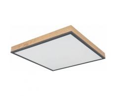 LED Panel Deckenleuchte LED Deckenpanel Bürolampe Decke, Holzoptik graphit, ALU MDF, 24W 1500Lm