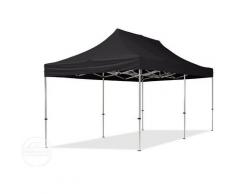 3x6 m Faltpavillon TOOLPORT, ECONOMY Alu 32mm, Seitenteile mit Panoramafenstern, schwarz
