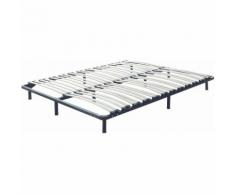 Lattenrahmen Pappelholz Metall 160 x 200 cm 48 Federleisten freistehend für Doppelbett