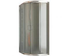 Eckeinstieg Duschkabine Runddusche 90x90 H185 Satiniert 5mm Glas Mod. Alabama