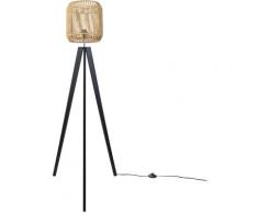 Paco Home LED Stehlampe Modern Wohnzimmer Schlafzimmer Rattan Optik Boho Korb Stehleuchte E27 Natur