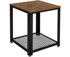 Beistelltisch, Couchtisch Nachttisch, Café Tisch, Sofatisch mit Metallgestell, Vintage Industrielle