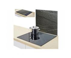 Zeller Present - Herdabdeckplatte Schiefer Glas 56x50cm anthrazit