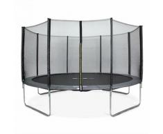 Rundes graues Trampolin Ø 430cm mit Schutznetz - Vénus - Gartentrampolin 430cm 4m | PRO Qualität. |