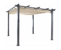 Alu Pergola Garten Pavillon Sonnenschutz Freiburg mit Sonnendach beige 296x296cm