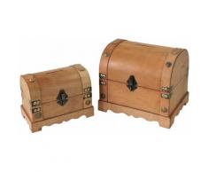 6414700 Spardose aus Holz Euro Einwurfschlitz Schatztruhe Namibia, 2er Set - HMF