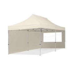 3x6 m Faltpavillon TOOLPORT, ECONOMY Alu 32mm, Seitenteile mit Panoramafenstern, creme