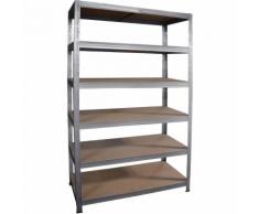 shelfplaza® PROFI Steckregal 200x100x45 cm verzinkt mit 6 Böden