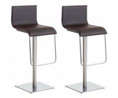 2er Set Barhocker Limon Kunstleder-braun-Edelstahl
