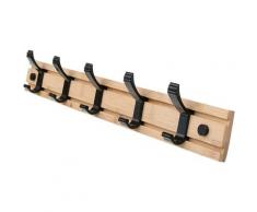 Wandgarderobe mit 5 beweglichen Haken, Kleiderhaken, Wandhaken für Handtücher, Mützen, Mäntel,