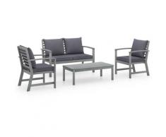 Vidaxl - 4-tlg. Garten-Lounge-Set mit Auflagen Massivholz Akazie