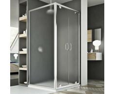 Sintesi Duo 2 Türen Duschkabine 80x75 ÖF. 80 CM H185 Strukturglas