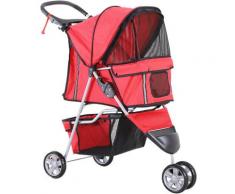 Hundewagen Hundebuggy Buggy Hunde Katzen mehrfarbig (Rot) - Rot - Pawhut