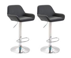 2er Set Barhocker Braga Kunstleder-schwarz-Chrom