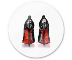 Glas Wandbild Rund Glasbild bedruckt Fashion Kunst Pumps High Heels ø 30cm - weiß