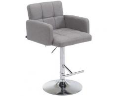 Barhocker Los Angeles Stoff-grau-Metall in Chromoptik