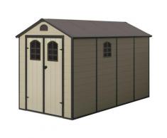 Gartenhaus aus Harz Gardiun Alessia C - 6,88 m² 366x188x225 cm mit Boden und Fenster Beige