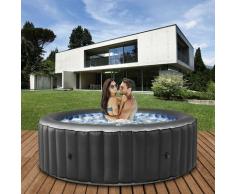 BERGEN Outdoor Whirlpool aufblasbar 4 Personen NEU 2021 Garten Pool Heizung (Anthrazit ) - Mspa