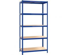 Vidaxl - Lagerregal mit 5 Böden Blau Stahl & Holzwerkstoff Blau