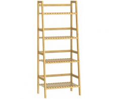 Standregal Badregal Bambus 4 Etagen 123x48x32cm Haushaltsregal Kellerregal Holzregal Keller Küche