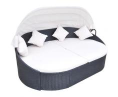 Vidaxl - Outdoor-Sonneninsel mit Sonnendach Poly Rattan Schwarz