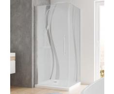 Duschkabine Eckeinstieg Dusche Drehtür mit Seitenwand 90x90 Eckdusche