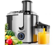 Monzana Entsafter 1100 W Edelstahl 78mm Einfüllöffnung Reinigungsbürste 3 Geschwindigkeiten Küche