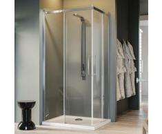 Duschkabine rechteckig mit anti-kalk h 200 mod. Prime Corner 75x100 cm linke Version