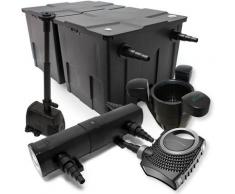 Set: Teichfilter 60000l SuperEco 80W Pumpe 24W UVC Teichklärer Springbrunnenpumpe Skimmer