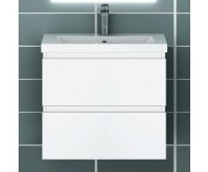 Acezanble - Waschtisch mit Unterschrank 60cm Weiß Vormontieren - Weiß