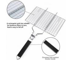 Grillkorb tragbar und faltbar 430 Edelstahl BBQ Grillkorb Roast Grillrost Grill Basket für Fisch,