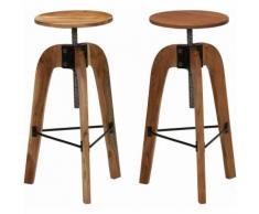 Barhocker 2 Stk. Akazie Massivholz