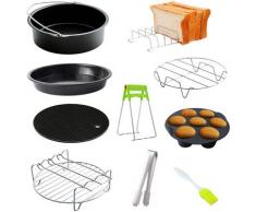 10Pcs Air Fryer Zubehör Kit Braten Backform Rack Pizzablech Topf Metallhalter Brothalterung Cupcake