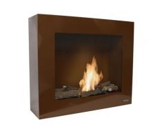 Purline - Bioethanol-Wandkamin helle graue Farbe mit Holz-Kit aus Keramikfaser Trichter und Krug