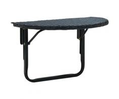 Balkontisch 60x60x32 cm Schwarz Poly Rattan - Schwarz - Vidaxl