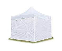 Faltzelt PROFESSIONAL 3x3 m ohne Fenster Faltpavillon ALU Pavillon Partyzelt in weiß feuersicher